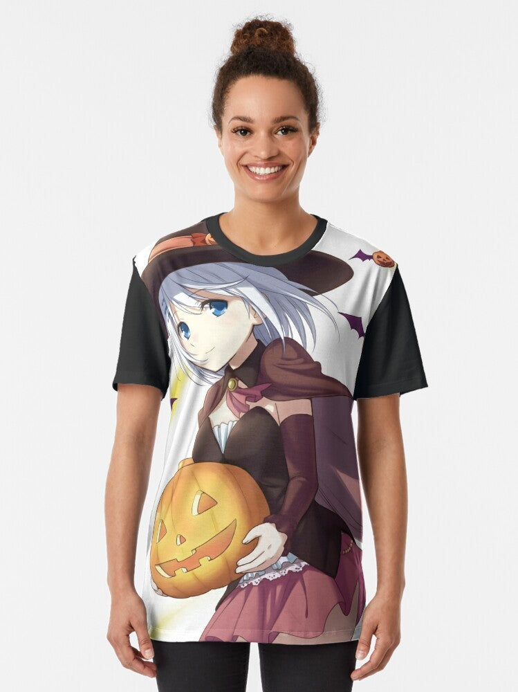 Tobiichi Origami, the beloved anime girl from Date A Live, featured on a high-quality graphic t-shirt design. - Women