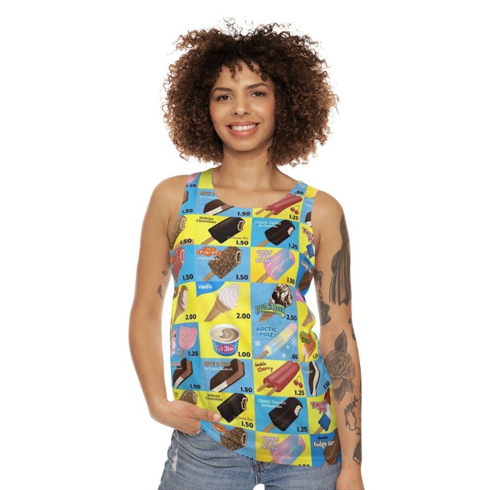 Vintage Ice Cream Truck Menu Unisex Tank Top - women