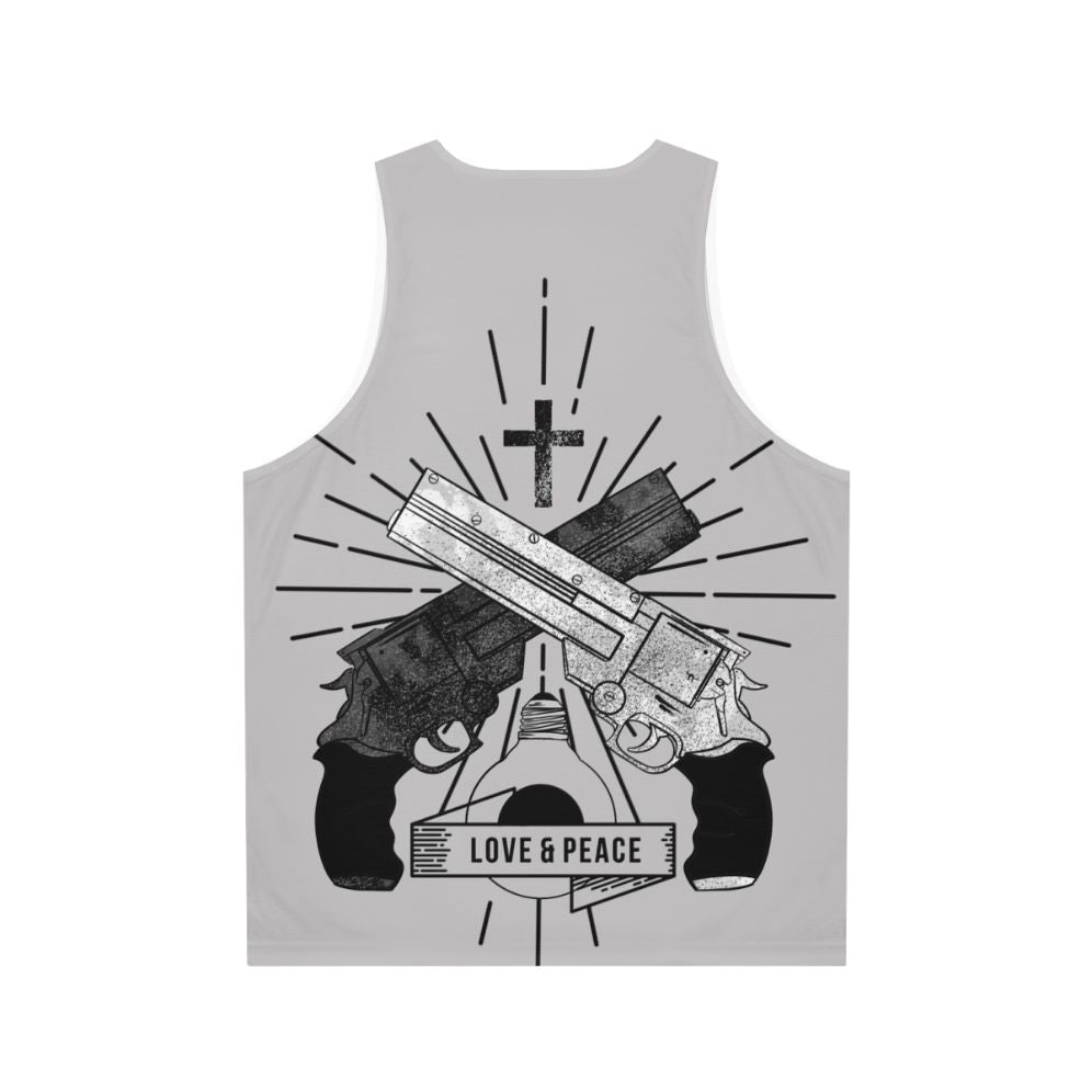 Trigun "Love and Peace" Anime Unisex Tank Top - Back