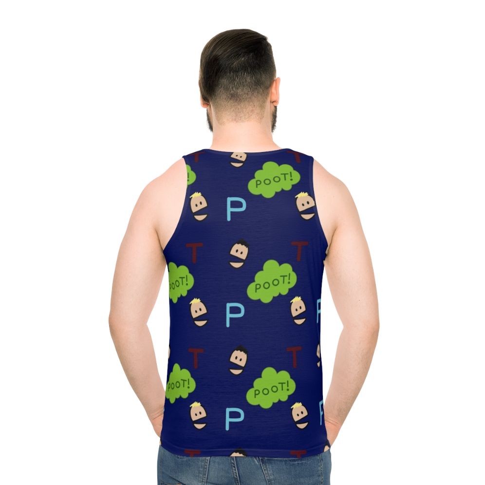 Terrance and Phillip Comedy Unisex Tank Top - men back