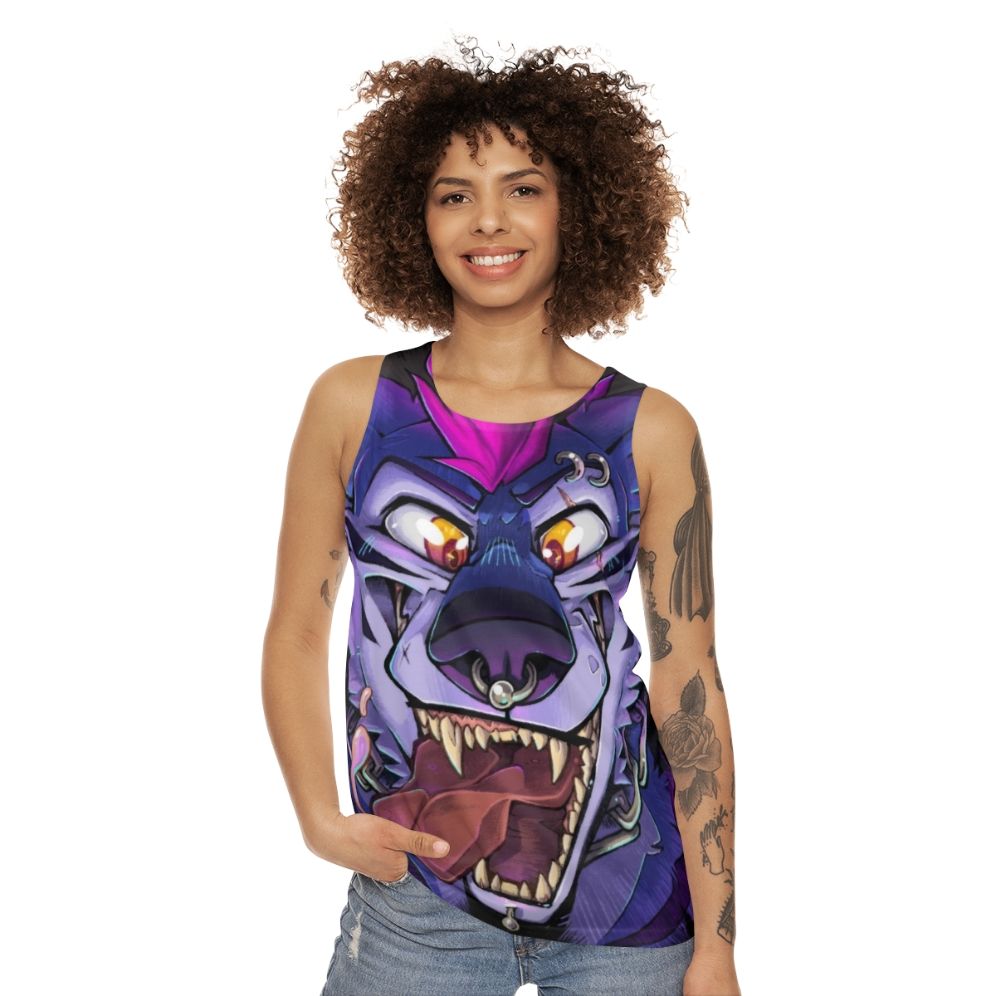 Unisex Punk Furry Wolf Teeth Maw Tank Top - women