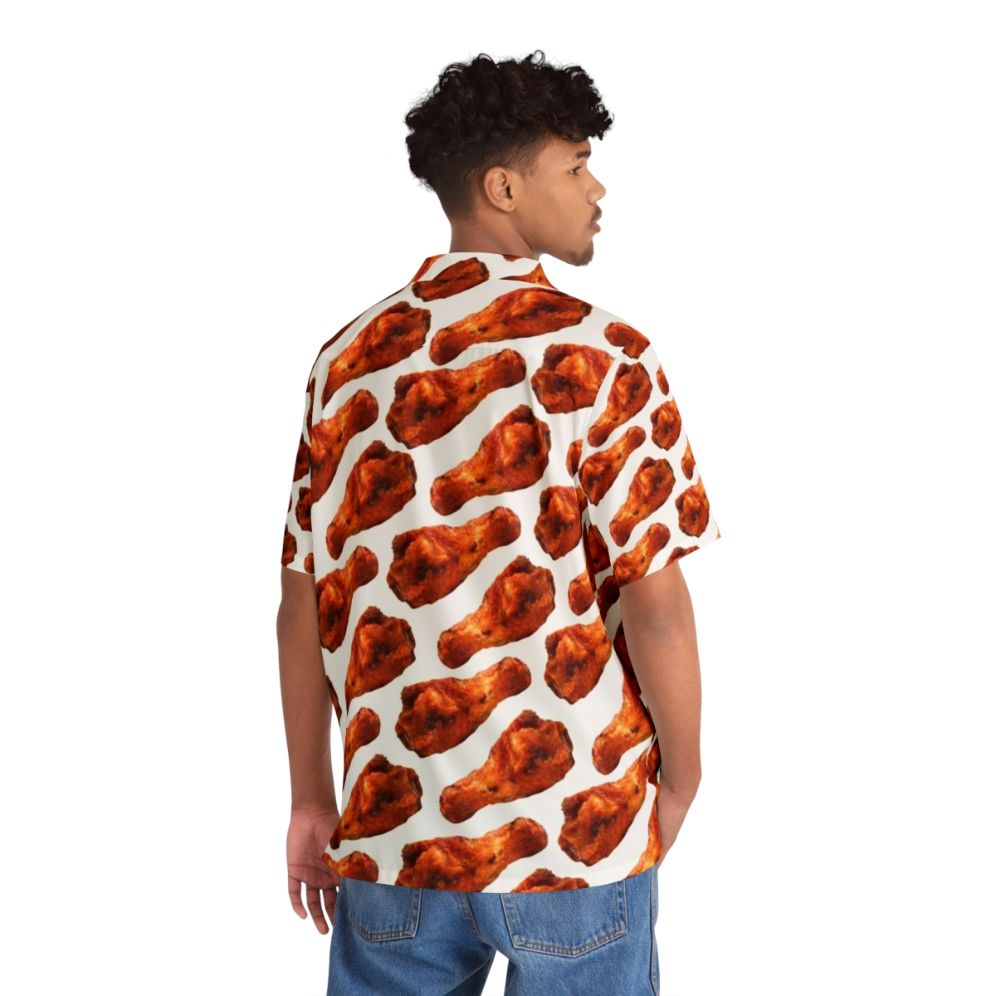 Vibrant buffalo chicken wing patterned Hawaiian shirt - People Back