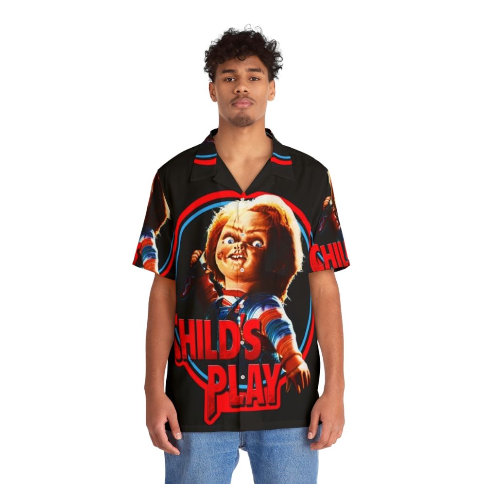 Chucky Hawaiian Horror Shirt 4 - Classic Slasher Cult Movie Apparel - People Front