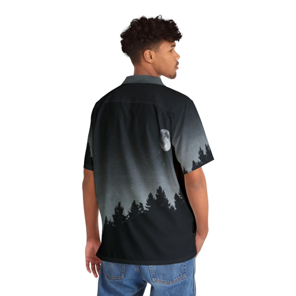 Under Moonlight Hawaiian Shirt featuring a mysterious nocturnal landscape - People Back