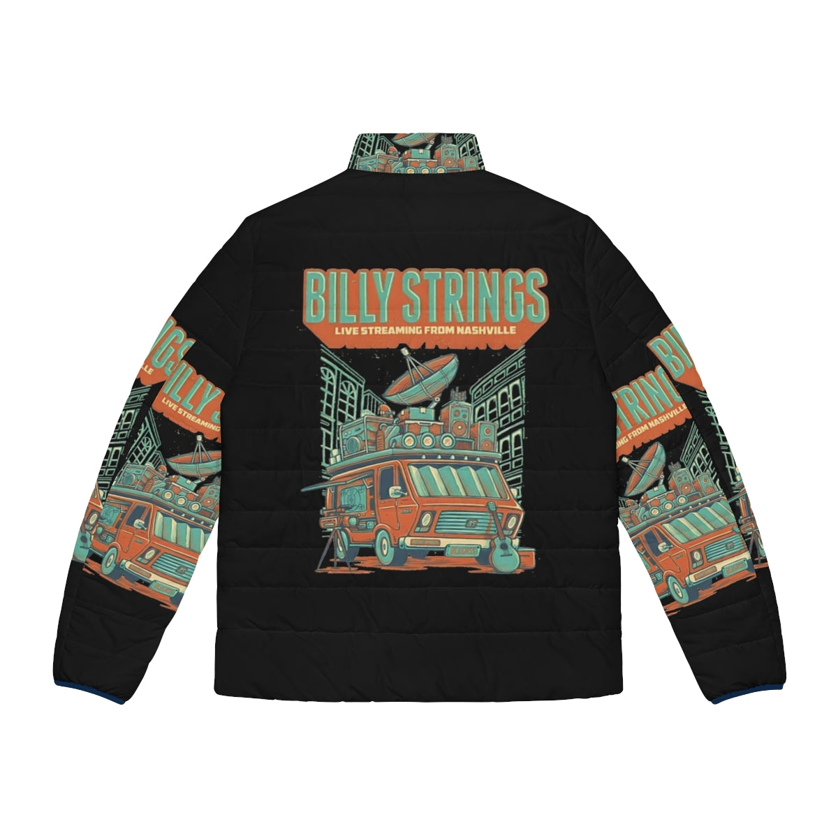 Billy Strings Puffer Jacket for Bluegrass Fans - Back