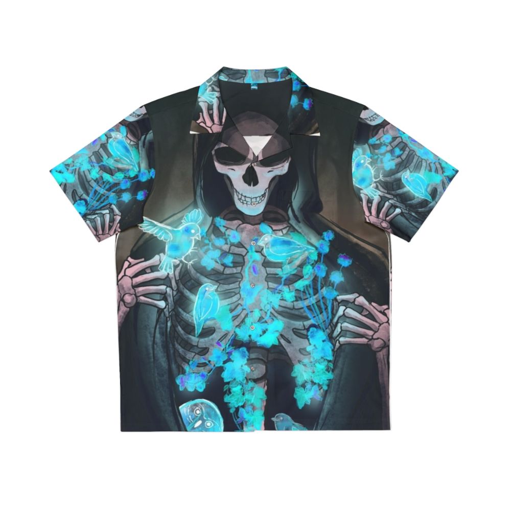 Dark souls Hawaiian shirt with reaper, spirits and skeleton design