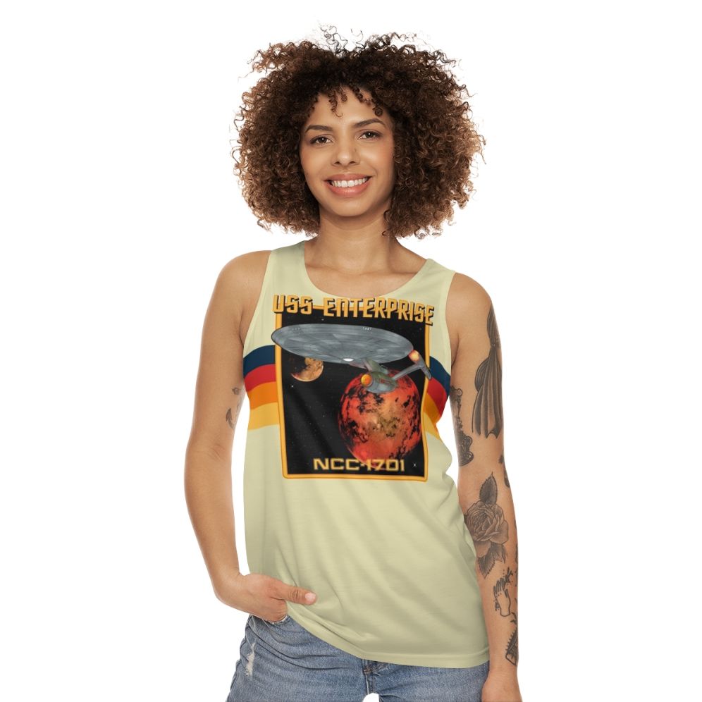 USS Enterprise NCC-1701 Retro Sci-Fi Unisex Tank Top - women