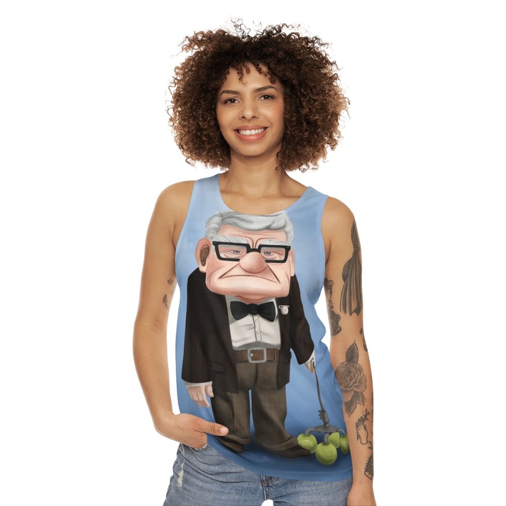 Vintage "Up" Movie Unisex Tank Top with Carl Fredricksen - women