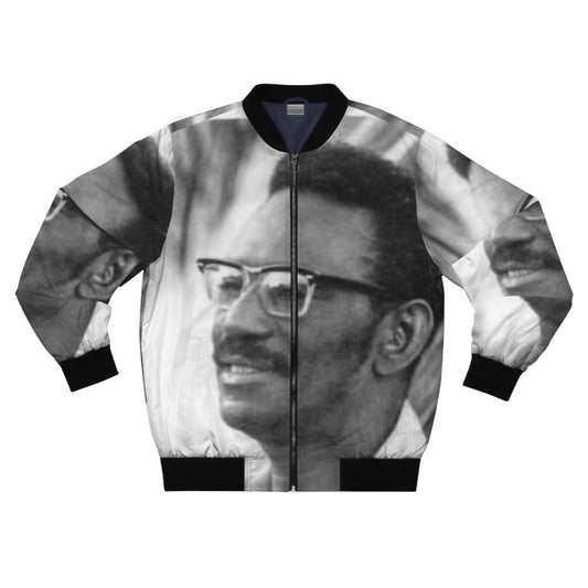 Bomber jacket featuring the name and legacy of Senegalese historian and anthropologist Cheikh Anta Diop, known for his contributions to the study of African history and culture.