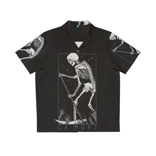 Death Tarot Hawaiian Shirt with Skull and Occult Symbols