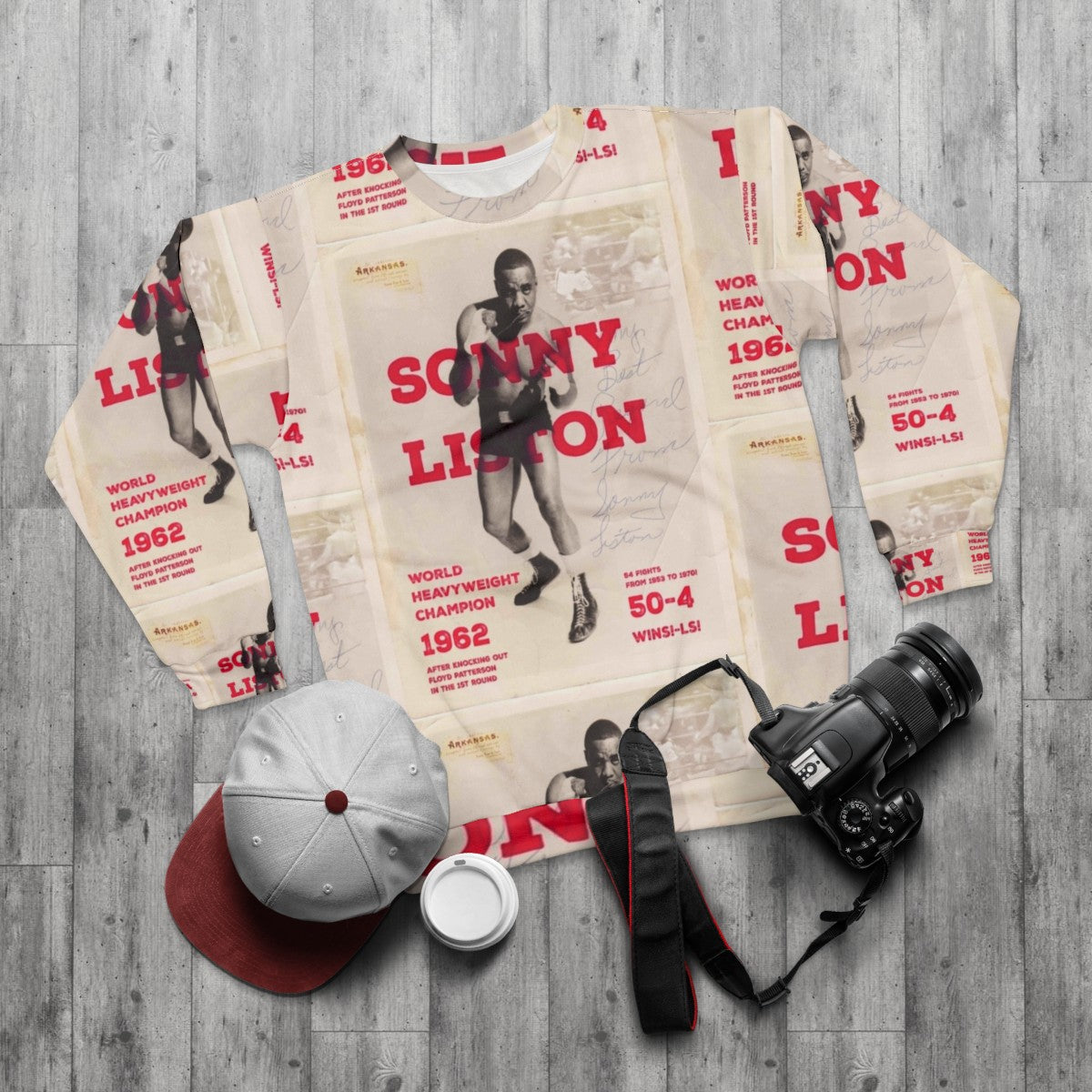 Sonny Liston Heavyweight Boxing Sweatshirt - flat lay