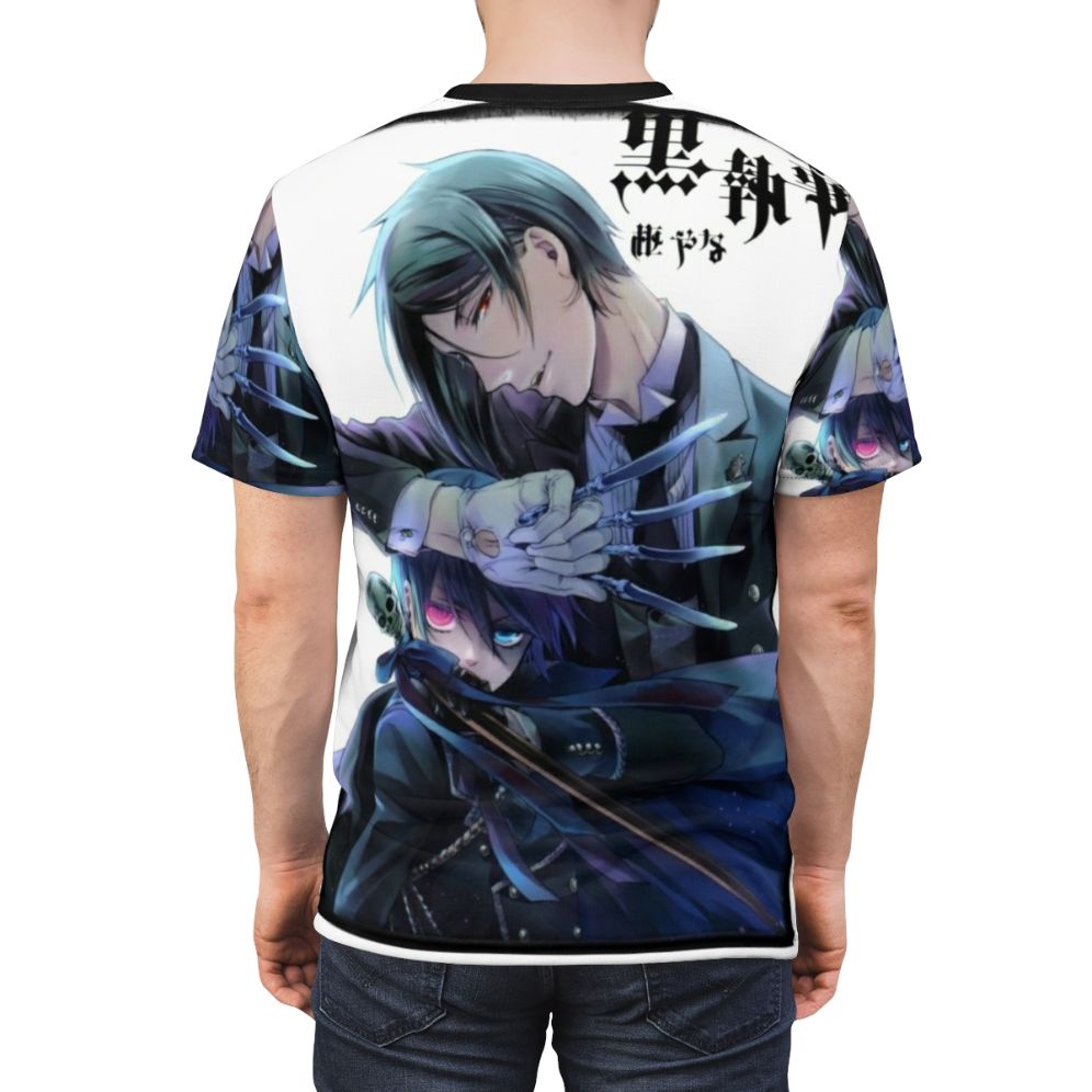 Black Butler inspired all-over-print t-shirt with anime character designs - men back