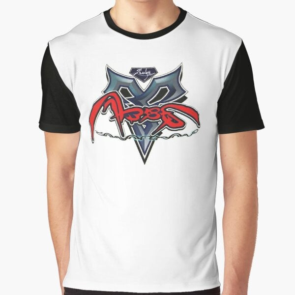 Graphic tee featuring the Zanarkand Abes logo and characters from the Final Fantasy X video game