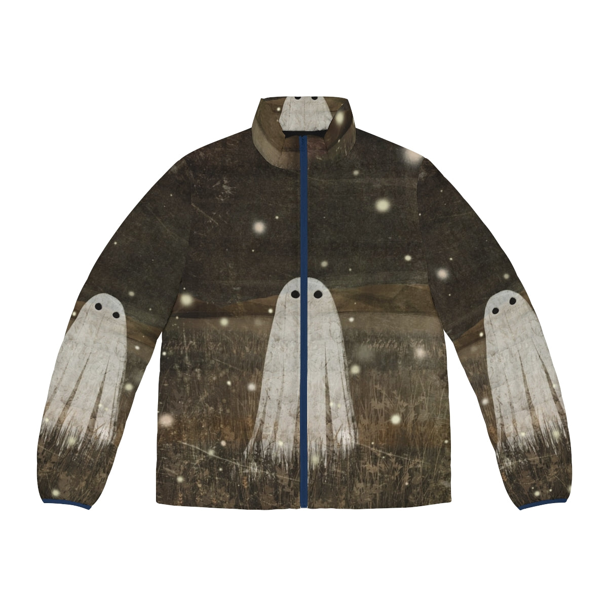 Fireflies Puffer Jacket with Whimsical Vintage Folklore Design