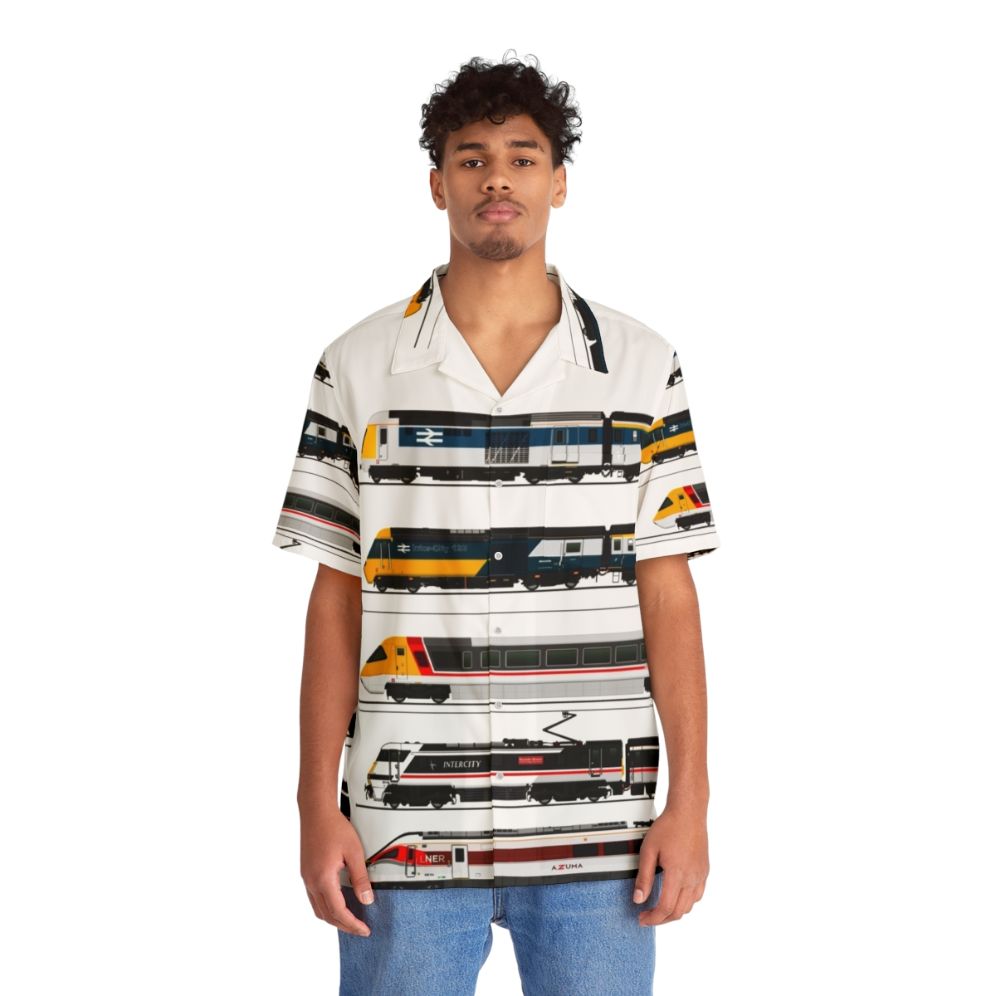 British High Speed Trains Hawaiian Shirt with Prototype Train Designs - People Front