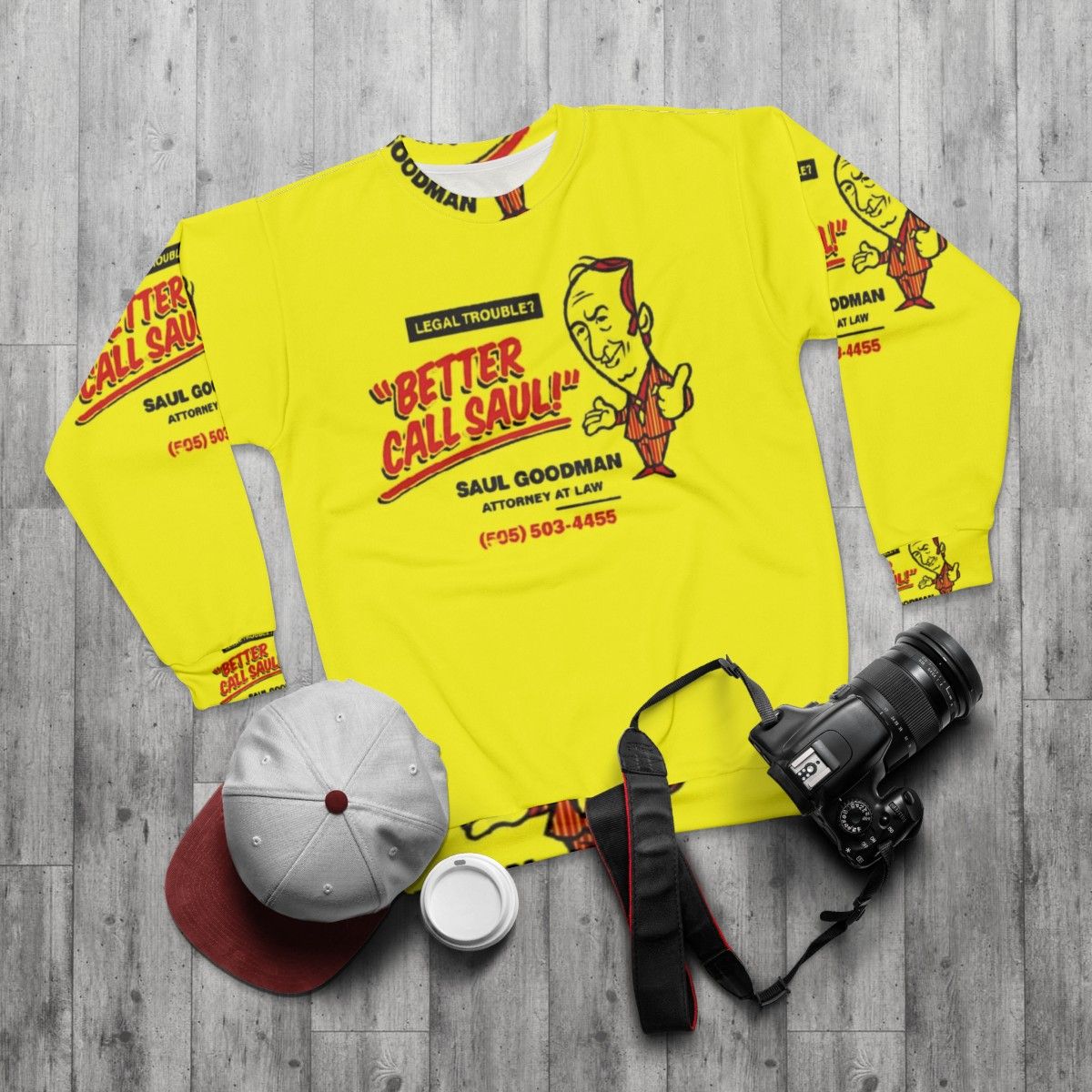 Better Call Saul Saul Goodman Breaking Bad TV Series Sweatshirt - flat lay