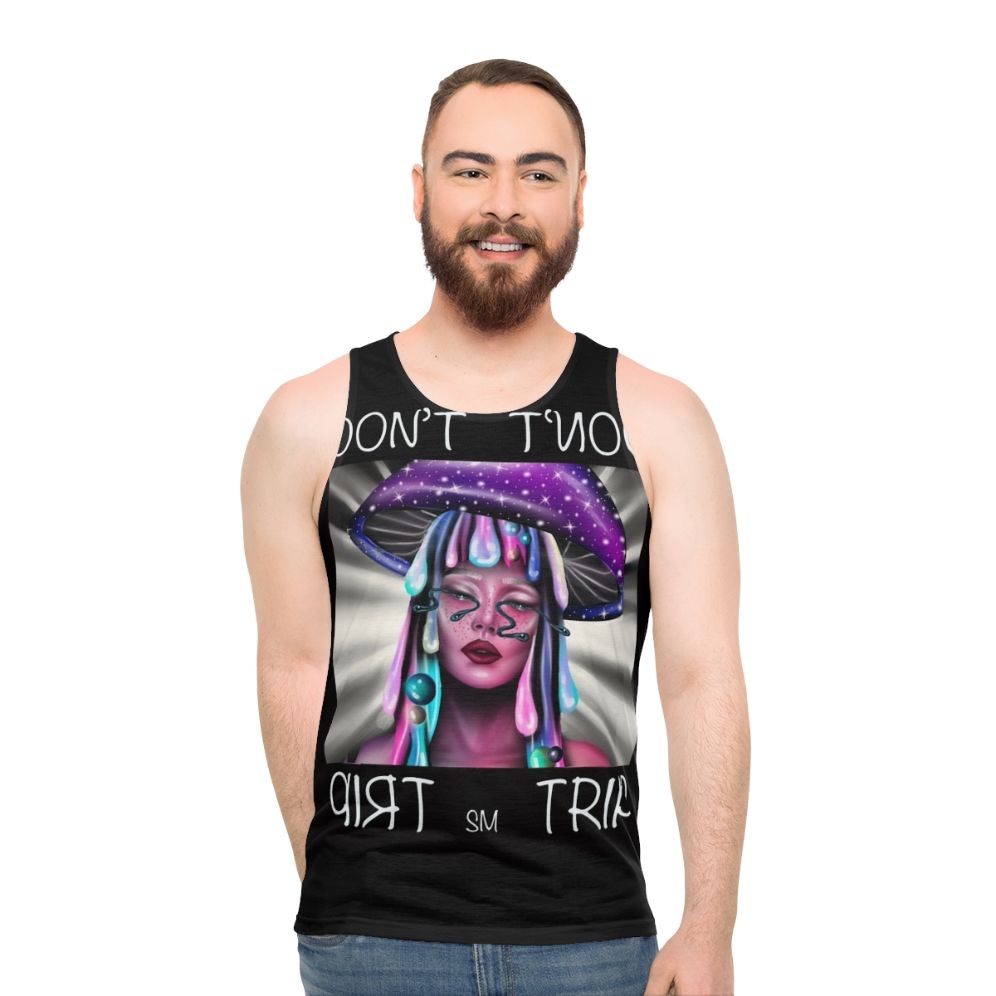 Trippy psychedelic mushroom hippie unisex tank top - men