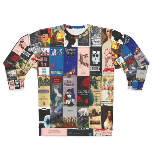 Classic literature book cover design sweatshirt for reading enthusiasts