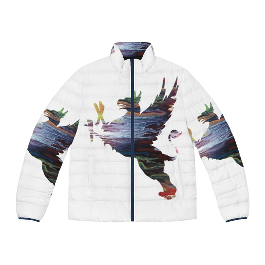 Gryphon Puffer Jacket - Mythological Creature Abstract Art for Nursery