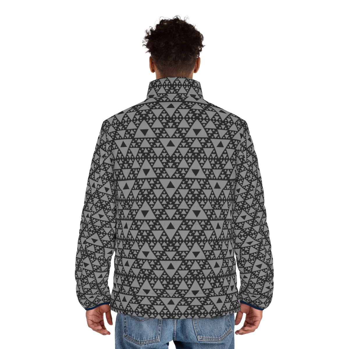 Alt Design Motion Capture Puffer Jacket with Triangle Pattern - men back