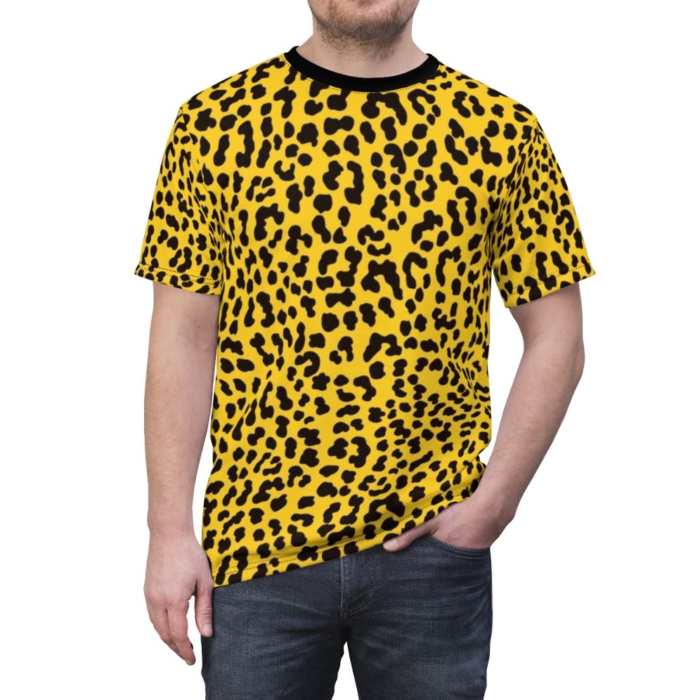 Vibrant leopard print graphic t-shirt with a bold, trendy look - men front