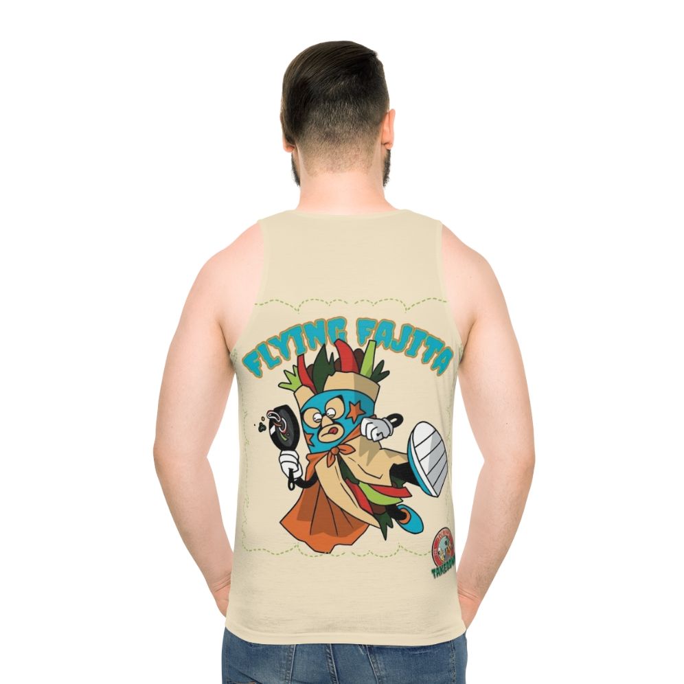 Lethal Chicken Games Tortilla Takedown Unisex Tank Top - men back