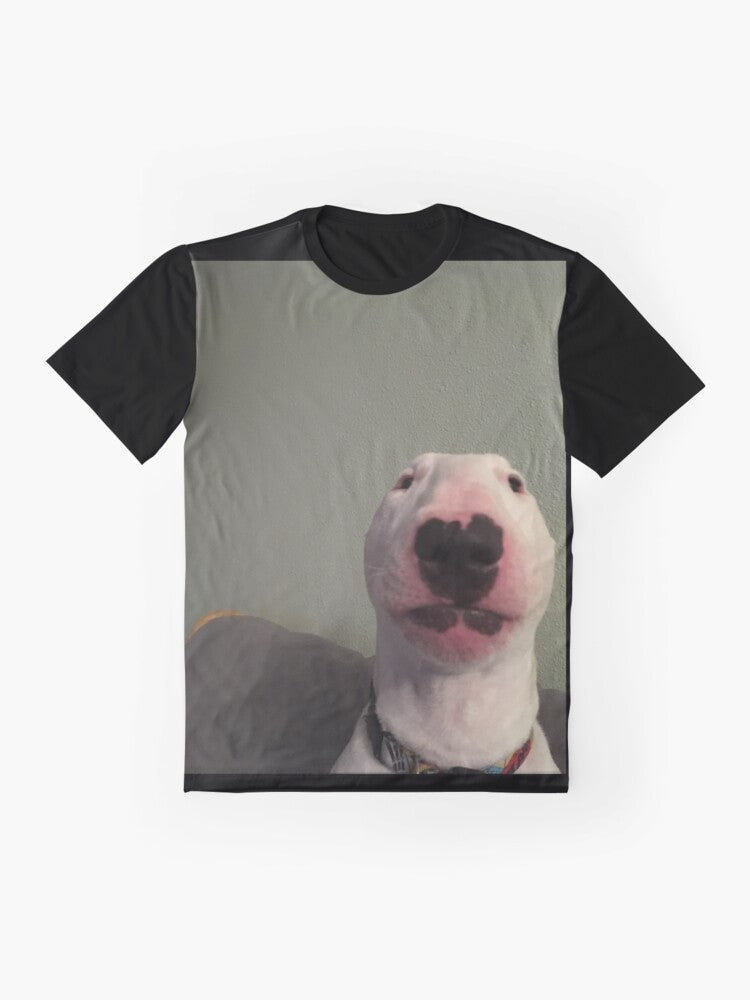 Puppernelson "Walter" dog t-shirt featuring a bull terrier - Flat lay