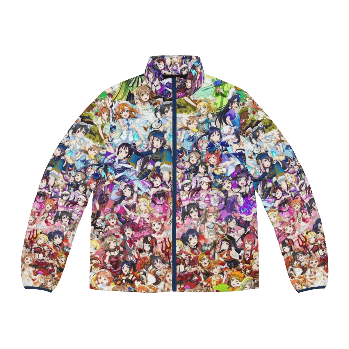 Love Live Rainbow Puffer Jacket for Anime and School Idol Fans