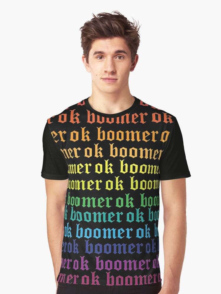 LGBTQIA+ "Ok Boomer" Graphic T-Shirt with Rainbow Design - Men