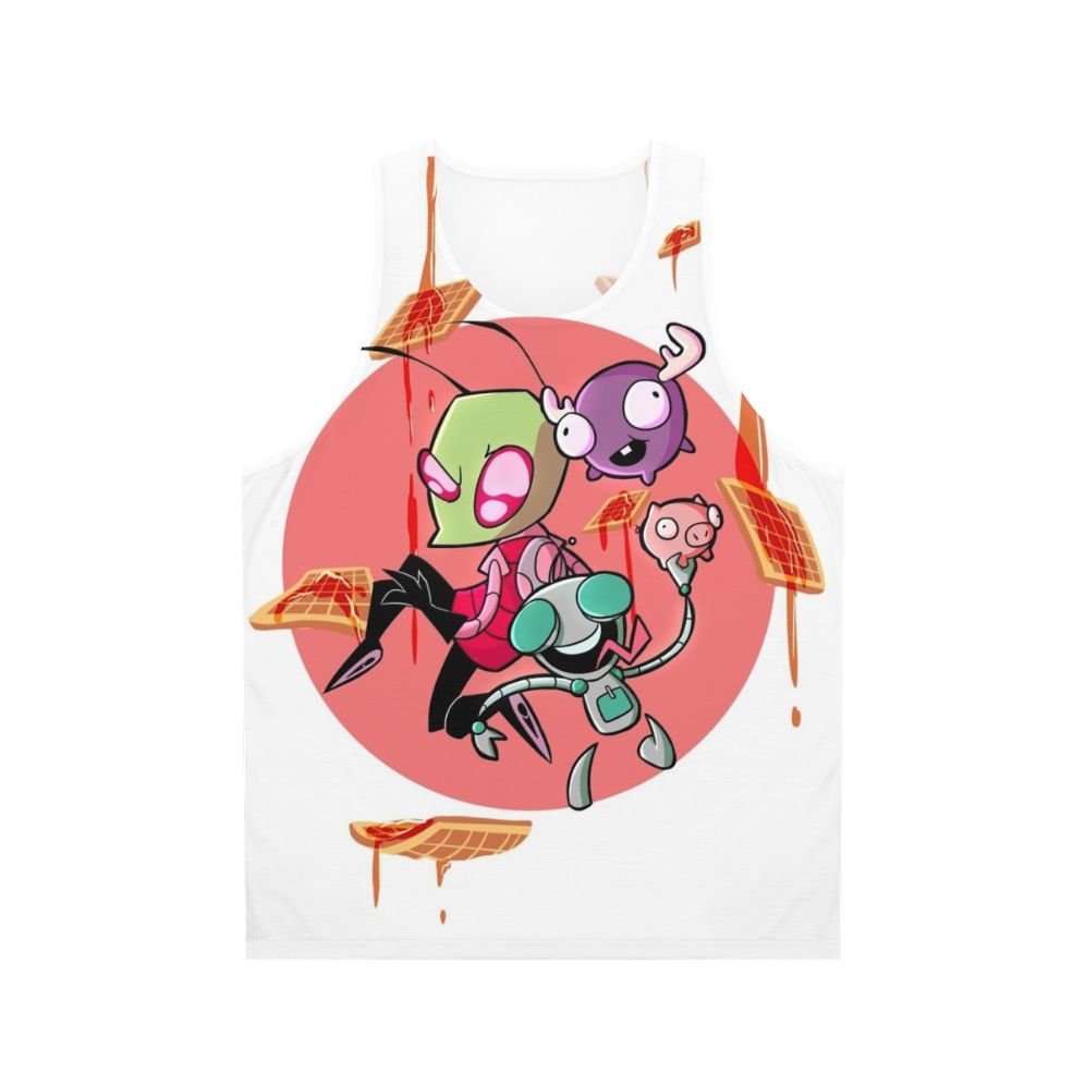 Unisex Invader Zim Waffles Cartoon Graphic Tank Top