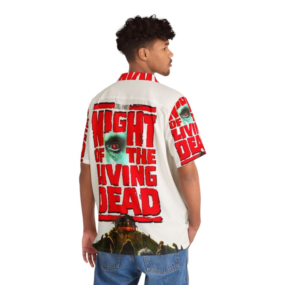 Night Of The Living Dead Hawaiian Shirt featuring zombies and horror movie elements - People Back