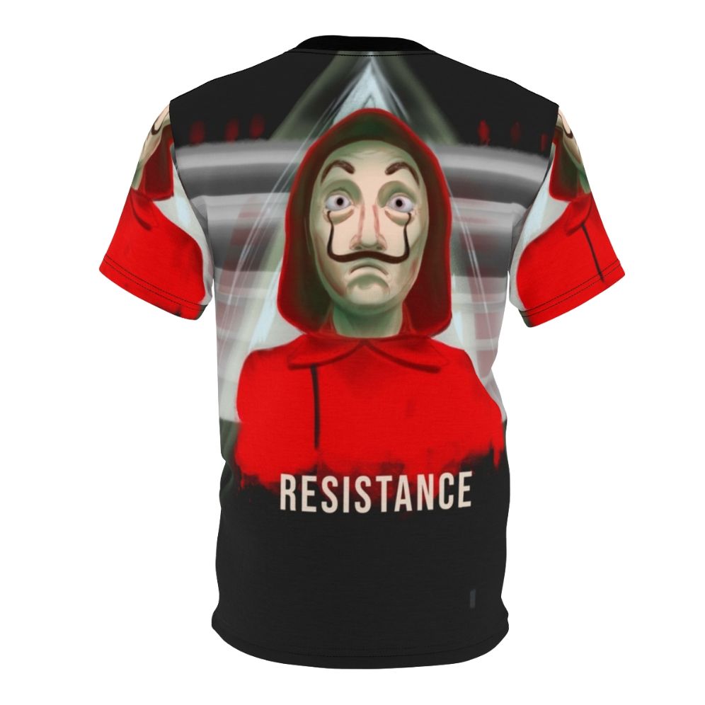 Resistance-themed T-shirt design inspired by the popular Netflix series La Casa de Papel (Money Heist) - Back