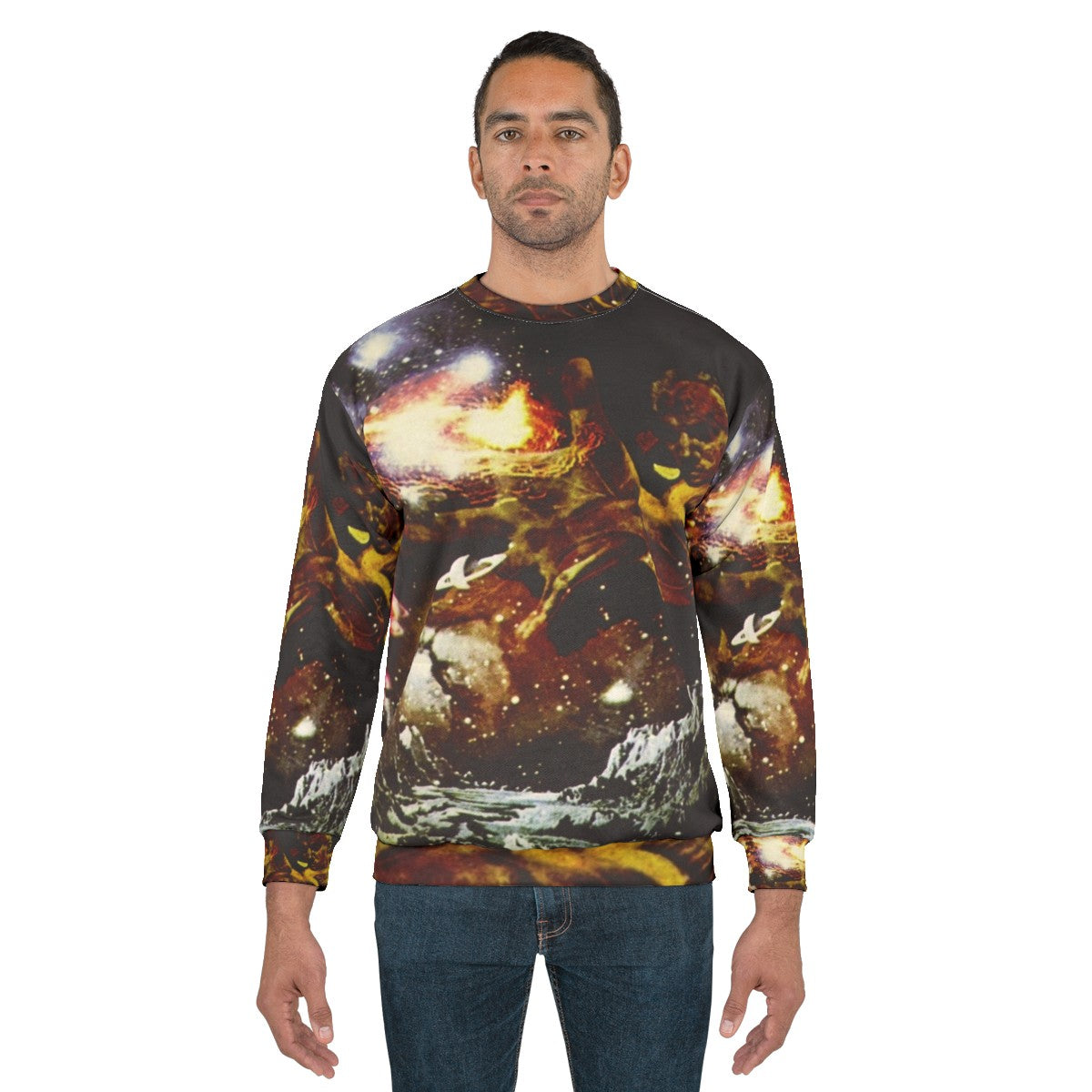 Santana III Classic Rock Sweatshirt featuring iconic album art - men