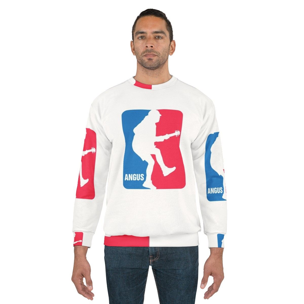 Angus Young AC/DC Thunderstruck Basketball Sweatshirt - men