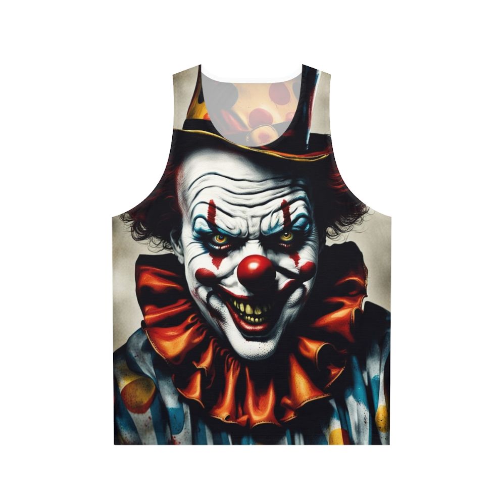 Creepy clown unisex tank top