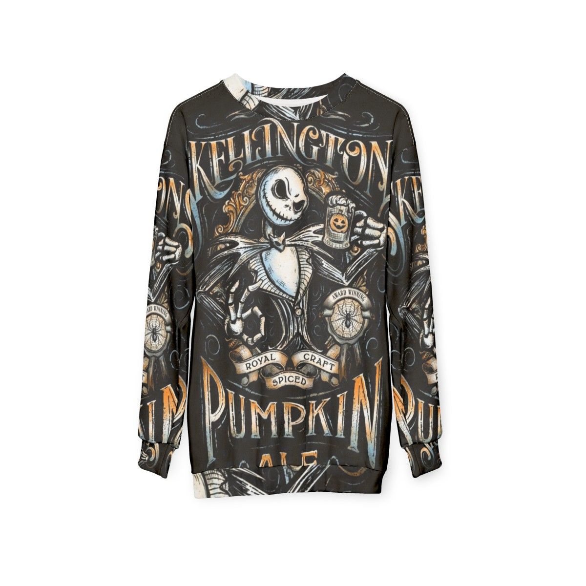 Jack Skellington Pumpkin King Halloween Sweatshirt - hanging