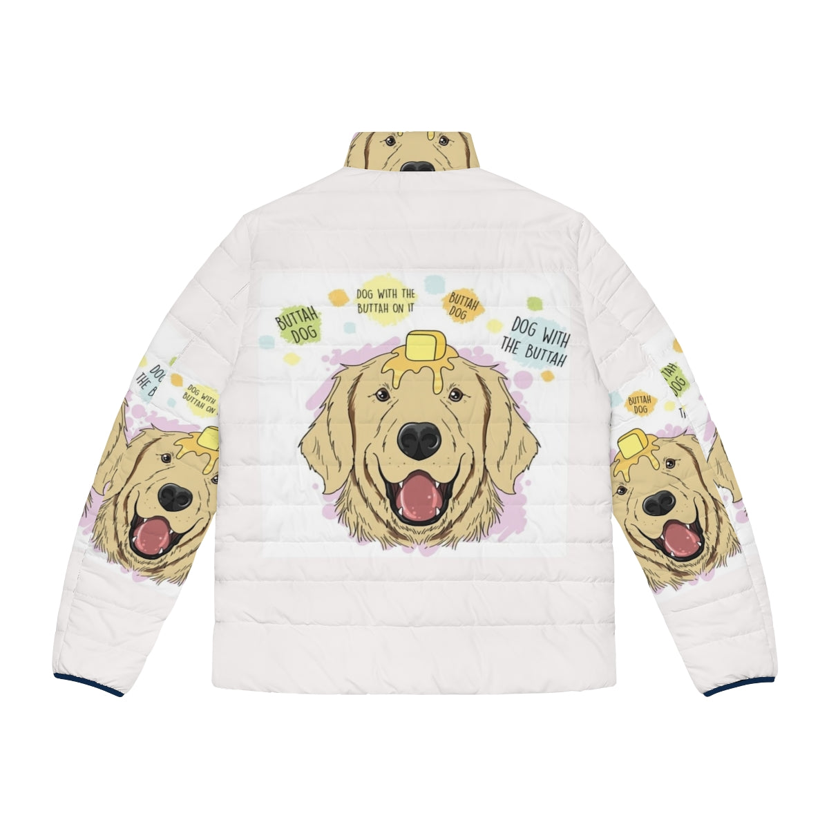 Butter Dog Puffer Jacket, a warm and fashionable insulated dog coat for the winter - Back