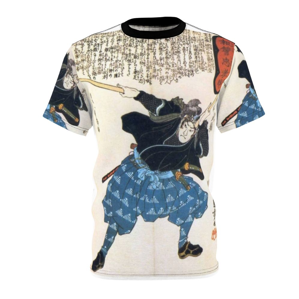 Musashi Miyamoto, a legendary Japanese samurai, depicted on a high-quality t-shirt