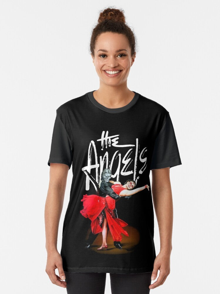 The Angels Band Graphic T-Shirt, music merchandise featuring the iconic rock band logo - Women