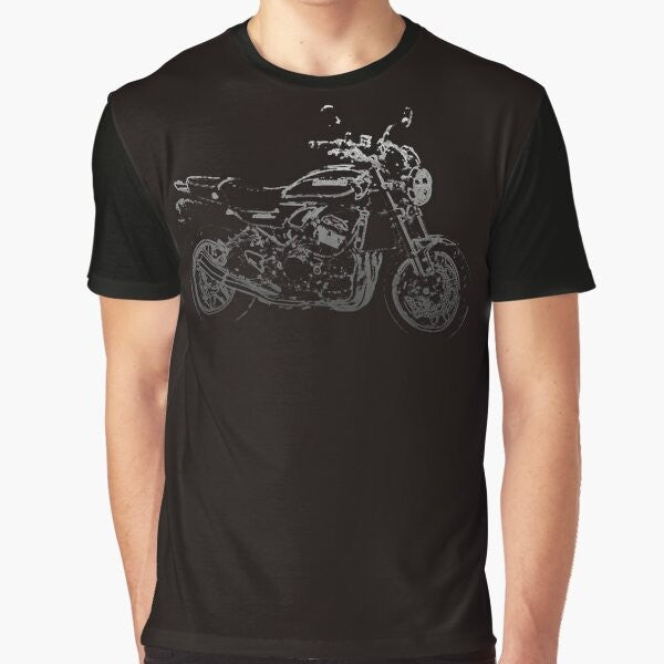 Kawasaki Z900RS Motorcycle Silhouette Graphic T-Shirt