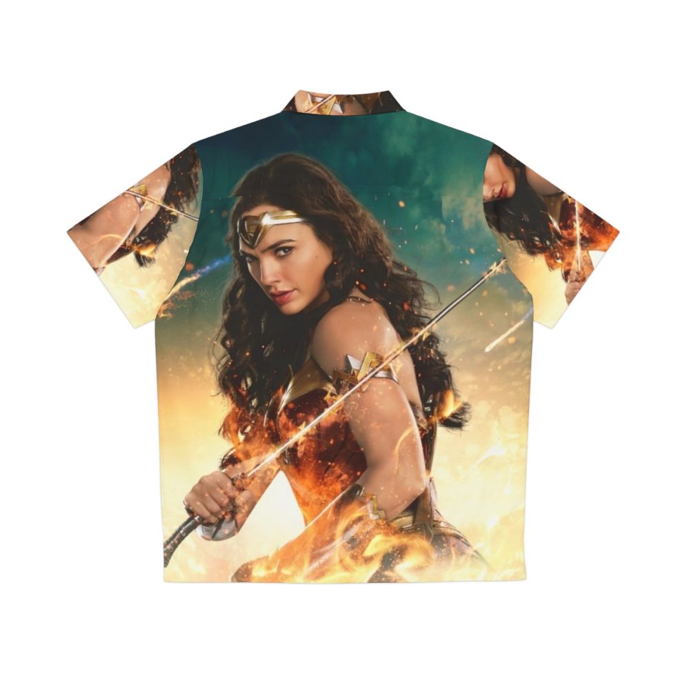 Amazon warrior superhero wearing Hawaiian shirt - Back