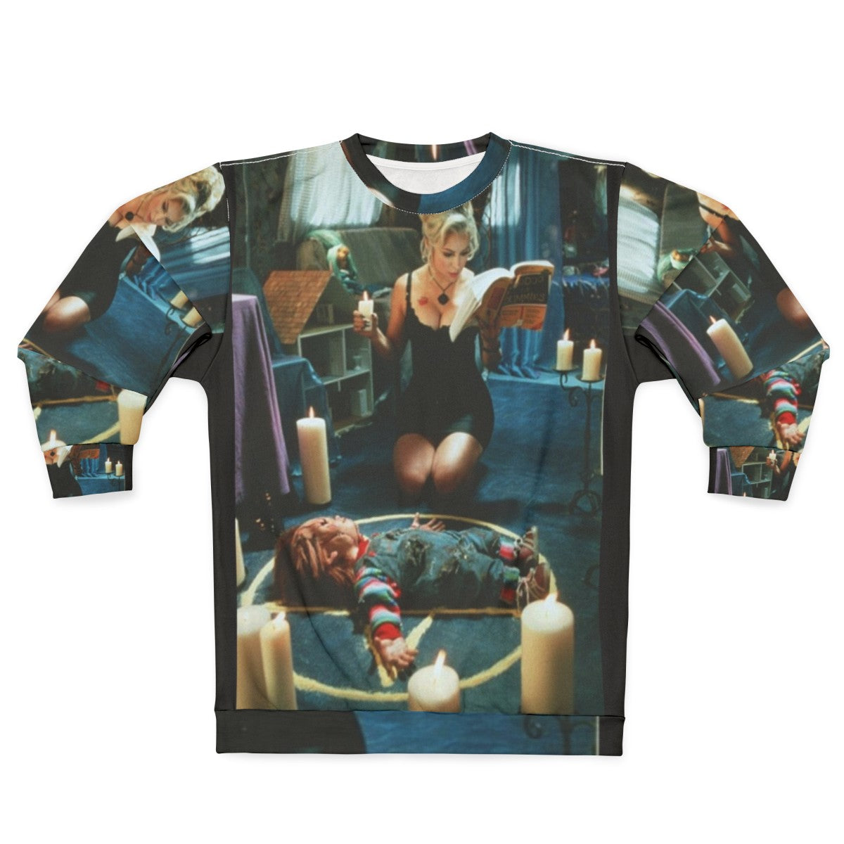 Bride of Chucky Horror Sweatshirt with Tiffany and Chucky Graphic