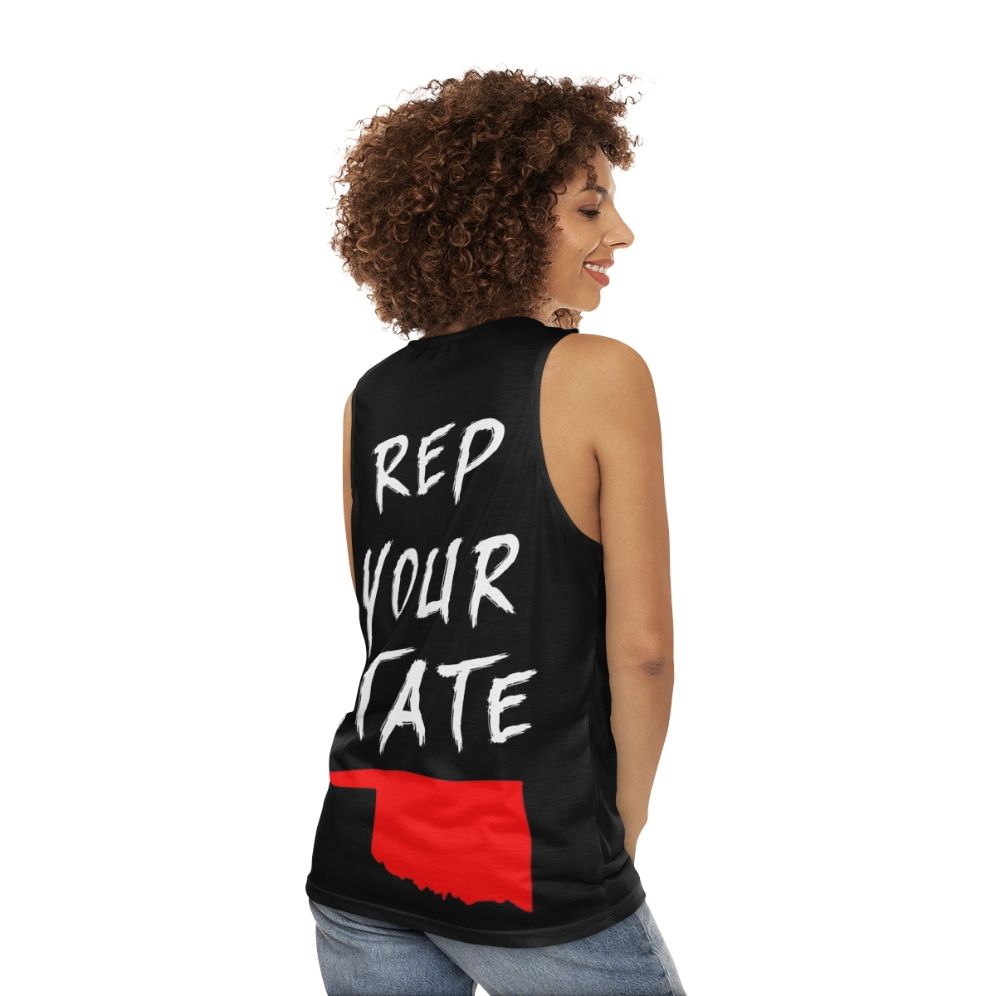 Oklahoma state pride unisex graphic tank top - women back