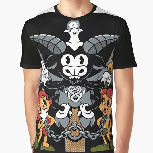 Tarot card devil t-shirt with baphomet design