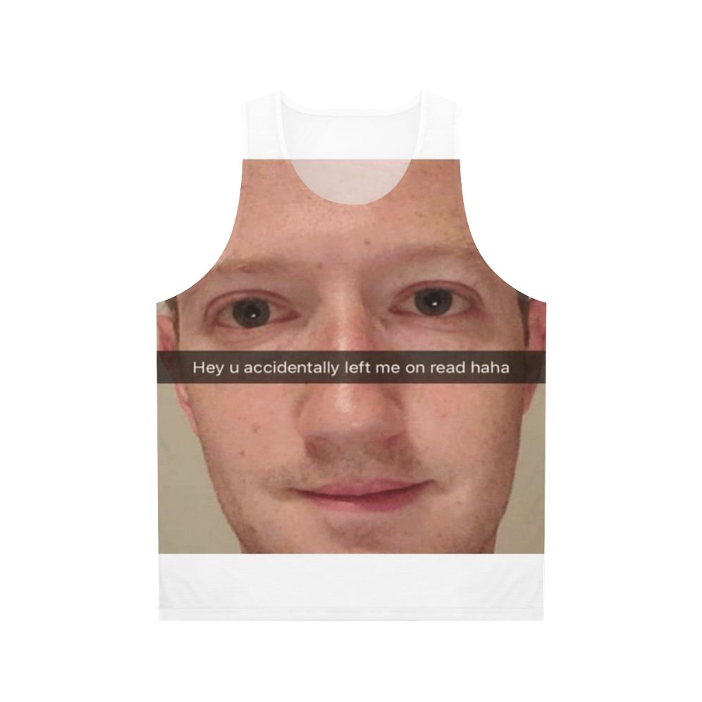 Mark Zuckerberg Snapchat Meme Unisex Tank Top