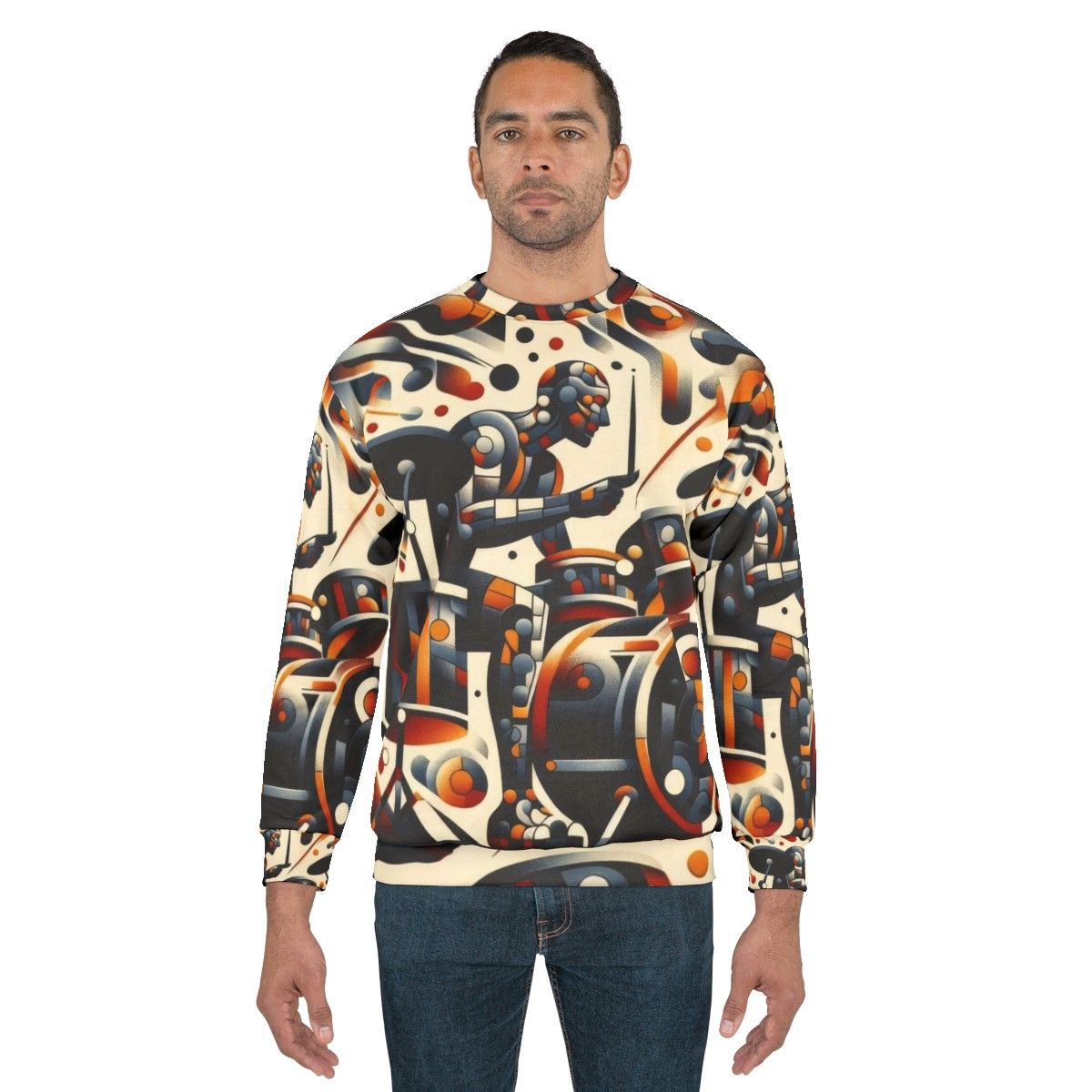 Abstract music drummer sweatshirt - men