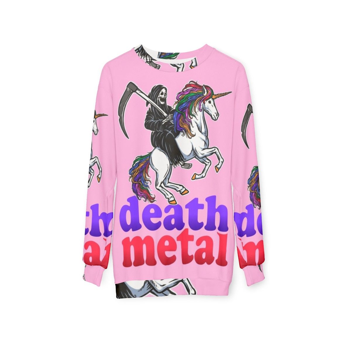 Death metal sweatshirt with grim reaper and scythe - hanging