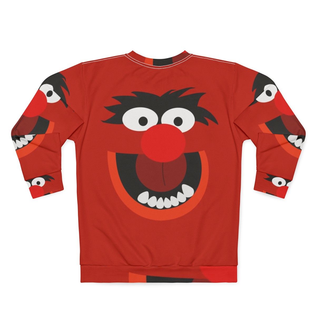 Colorful animal sweatshirt with muppets inspired cartoon creature design - Back