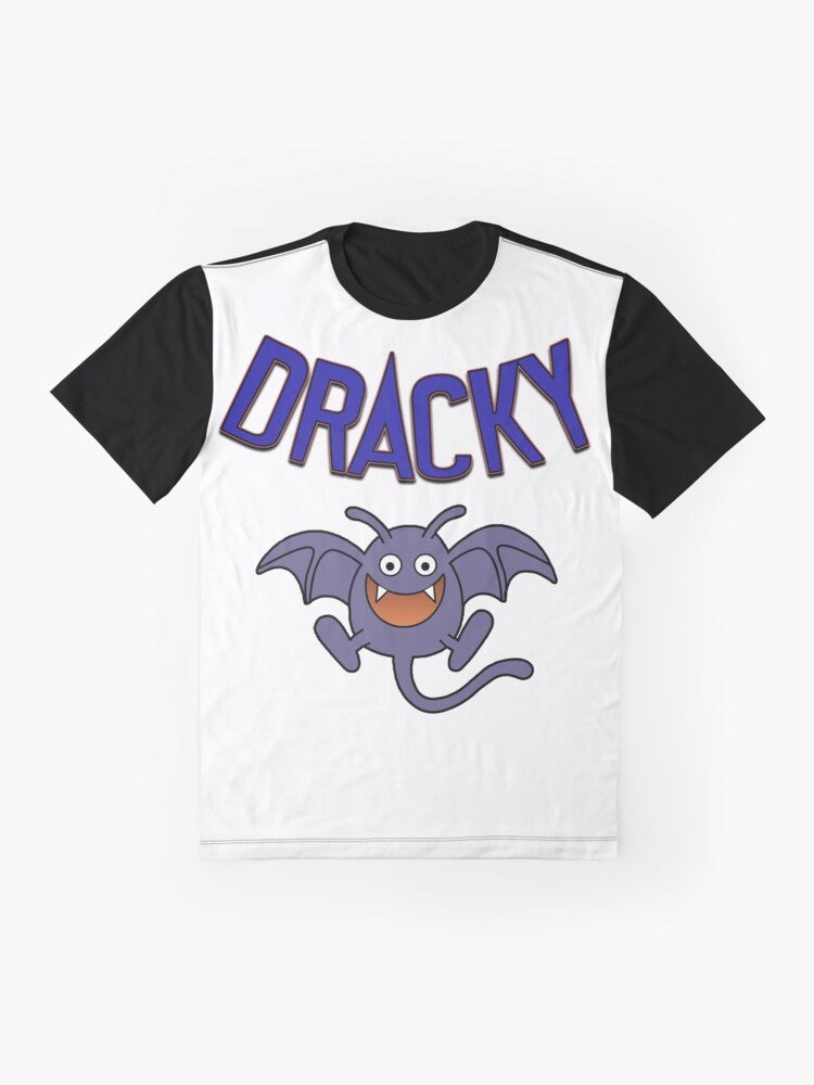 Dragon Quest Dracky digital drawing graphic t-shirt design - Flat lay