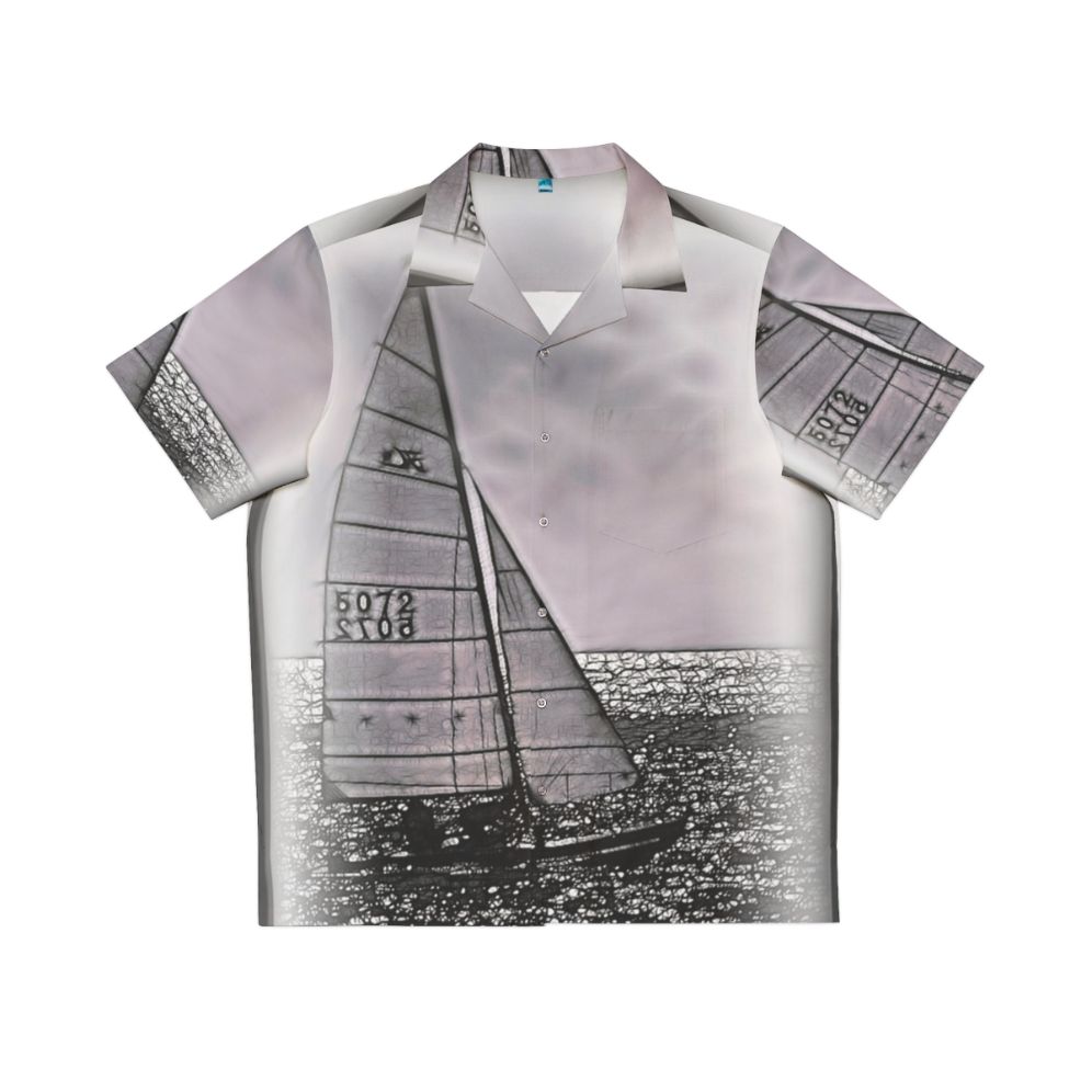 Hobie Hawaiian Shirt with Ocean, Sailing, and Water Sports Imagery